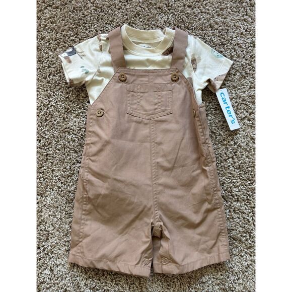 ❤️Carter’s Baby Boys 2-Pc Shortall Set - Picture 1 of 5